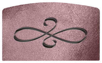 DACRO-601-BK-SH-OR Black Scroll Shimmer Orchid